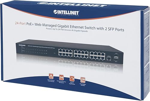 Miniatura 5 de Intellinet Conmutador Ethernet Gigabit gestionado por Web PoE de 24 puertos con 2 puertos SFP – Presupuesto de energía de 240 W, red de