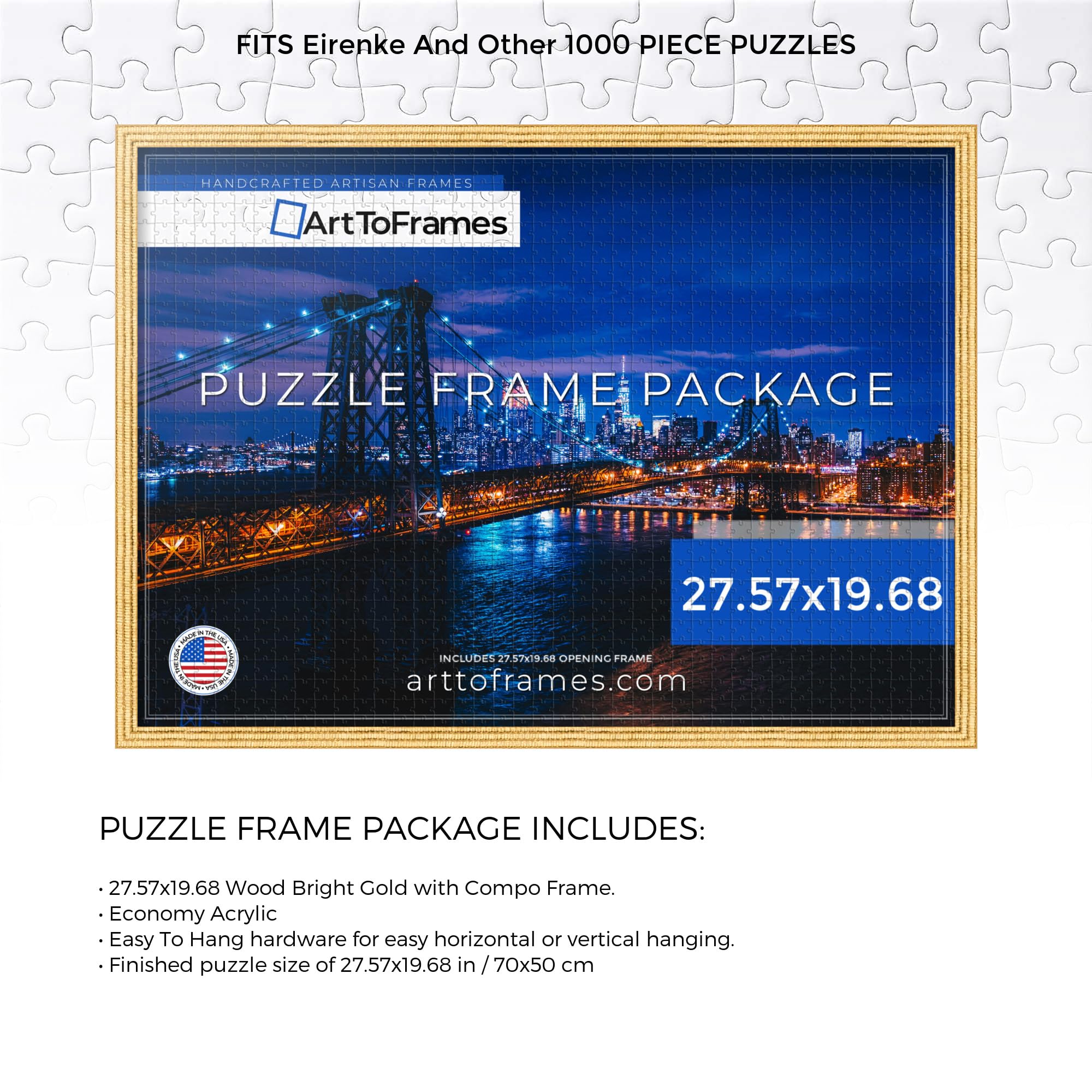 Amazon.com - ArtToFrames 27.57x19.68 INCH/70x50 CM Gold Frame for