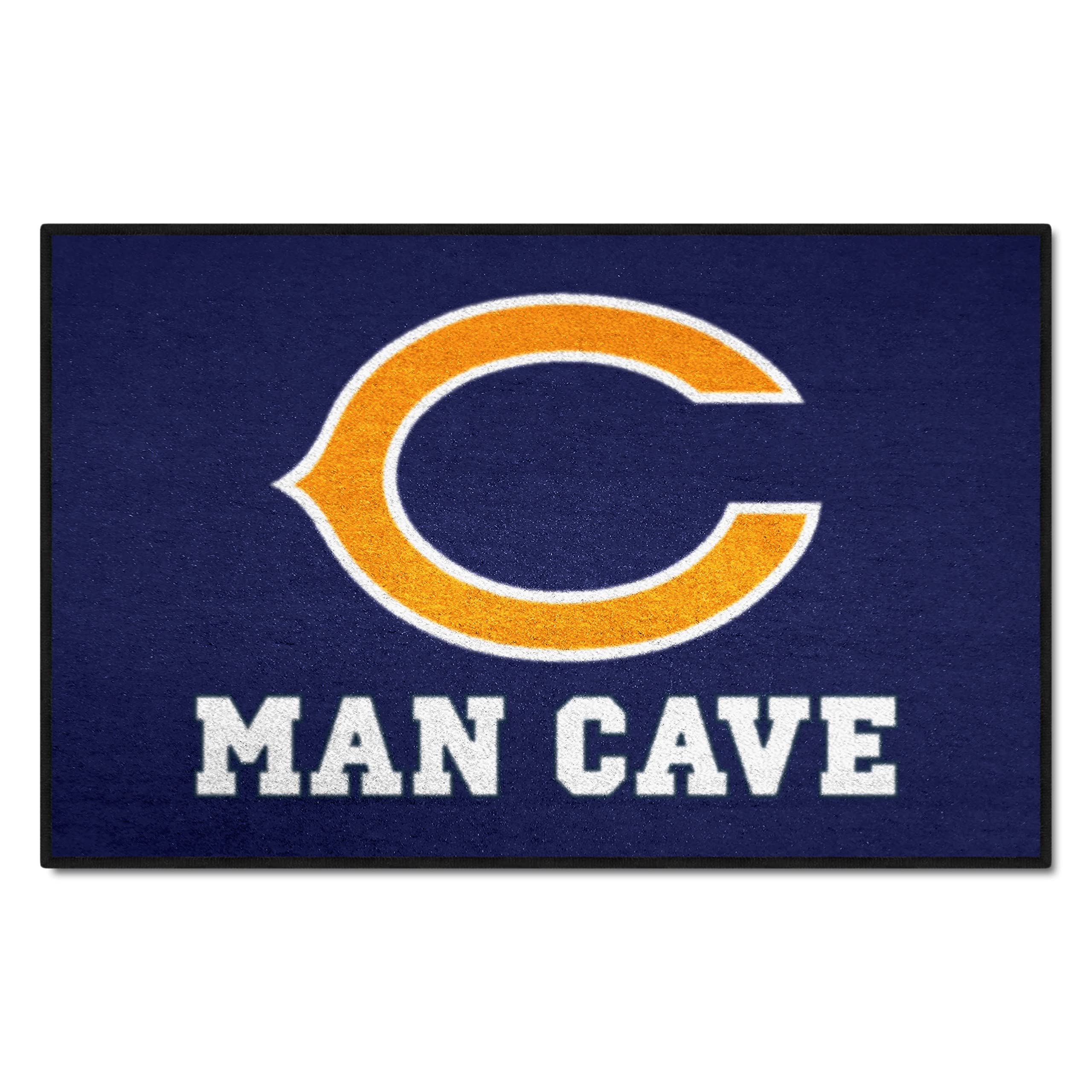 FANMATS 14281 Chicago Bears Man Cave Starter Mat Accent Rug - 19in. x 30in. | Sports Fan Home Decor Rug and Tailgating Mat