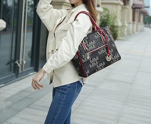 Miniatura 2 de MKF - Bolso bandolera de cuero sintético con asa superior para mujer espacioso bolso de mano con correa con dije M