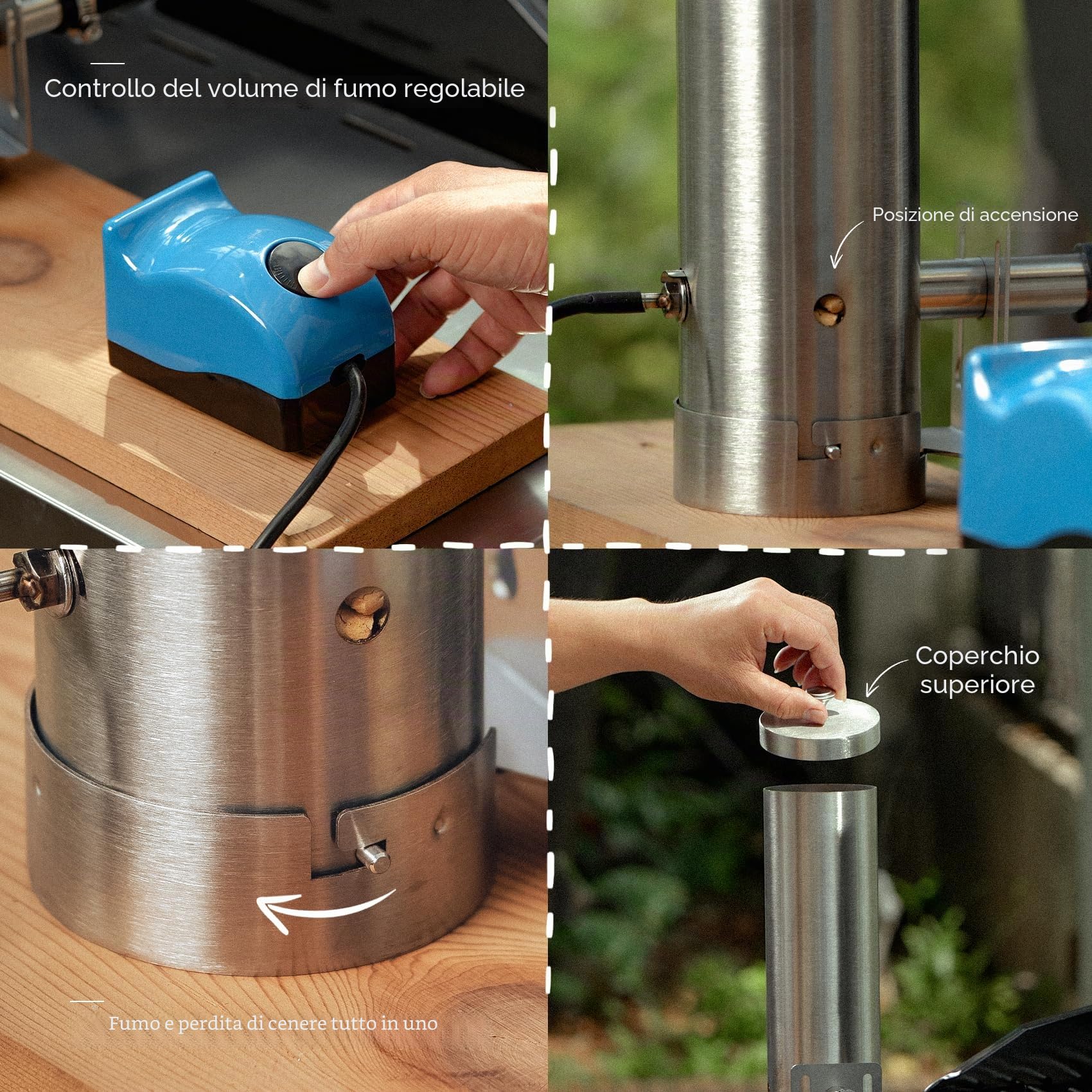 Generatore di affumicatore per affumicatura fredda e calda/calda, trucioli di legno per barbecue a gas