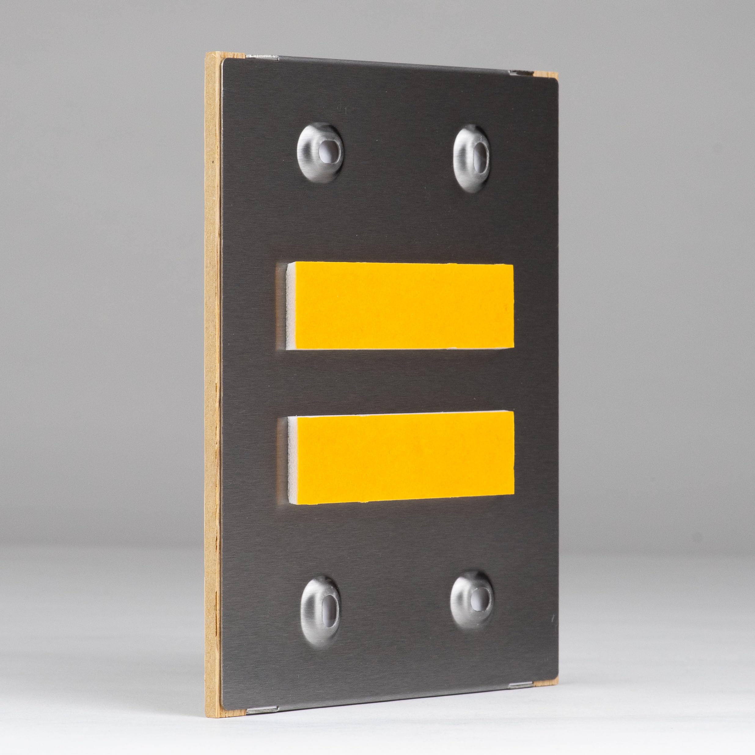 NIRO.clic-eiche Türschild 5er-Set – Edles Edelstahlschild mit Eichenholz-Abschlüssen – Büroschild mit entspiegelter Acrylabdeckung – Made in Austria (5 Stück, 124,5 x 150,5 (A6))