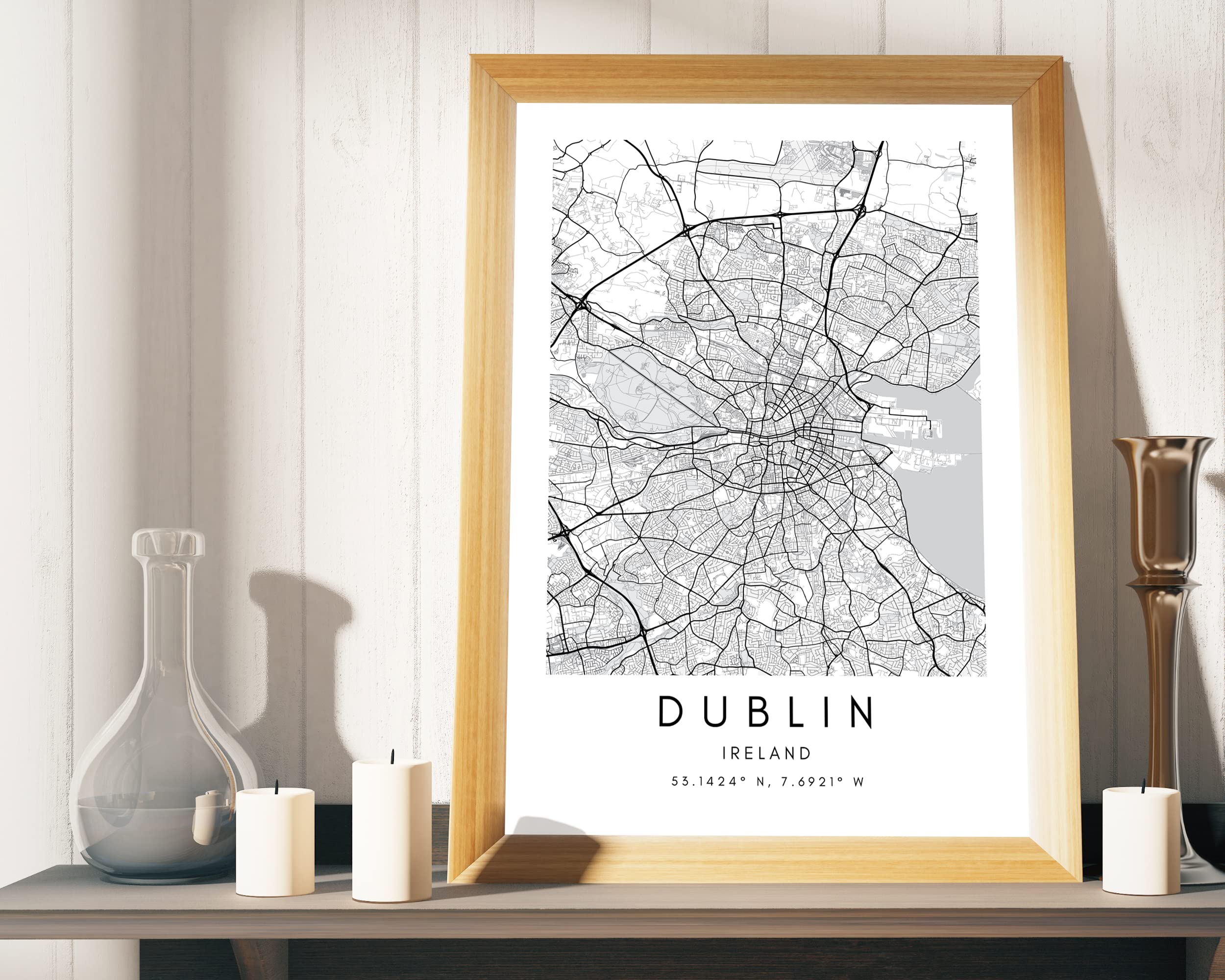 Poster da parete con mappa minimalista di New York con coordinate, stampa artistica da parete con mappa di Manhattan, formato A4, per soggiorno o camera da letto, formato A4 (21 cmx29.7 cm