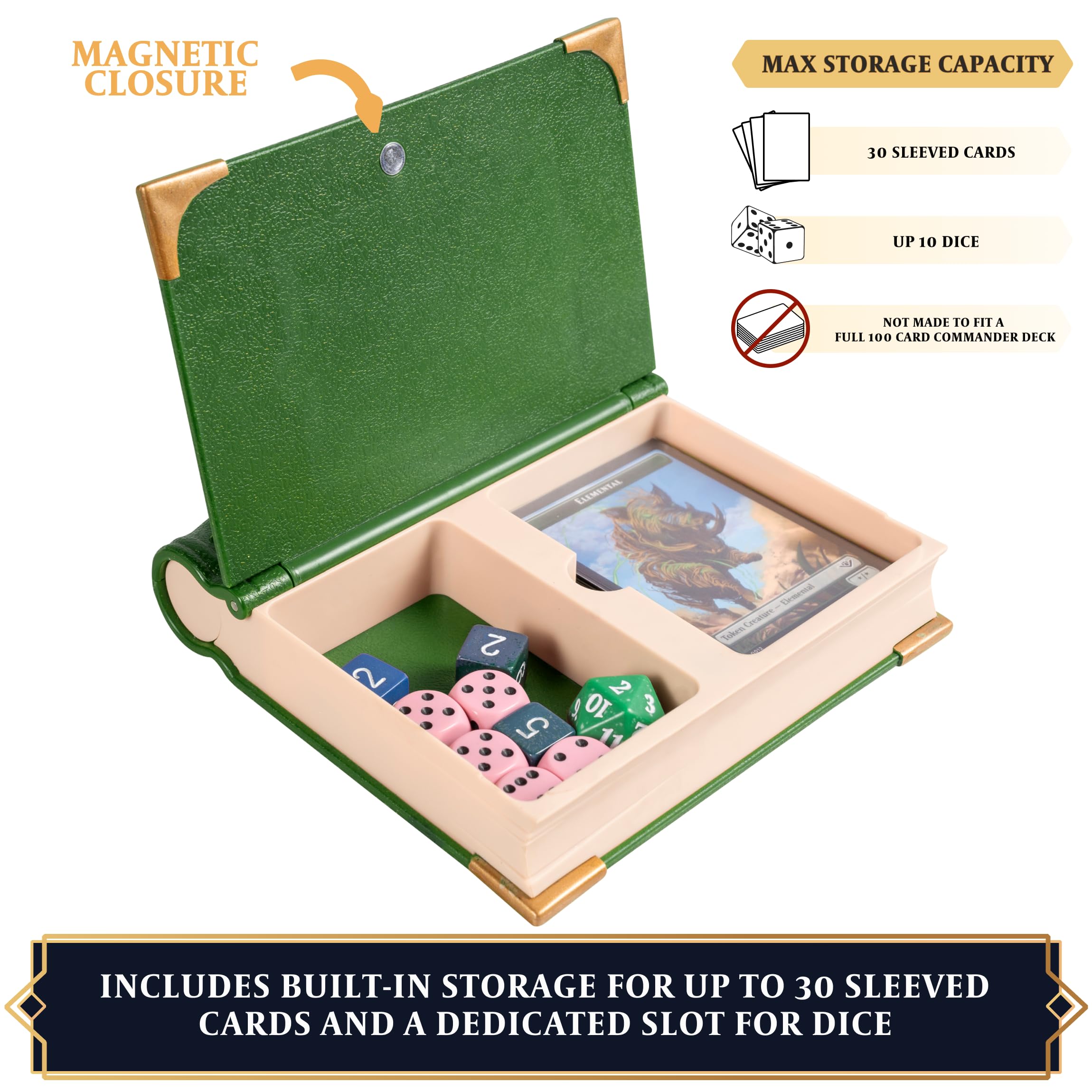 Plateau Commander MTG – Range-cartes, Dés Et Compteurs De Vie Pour Magic The Gathering (bleu)