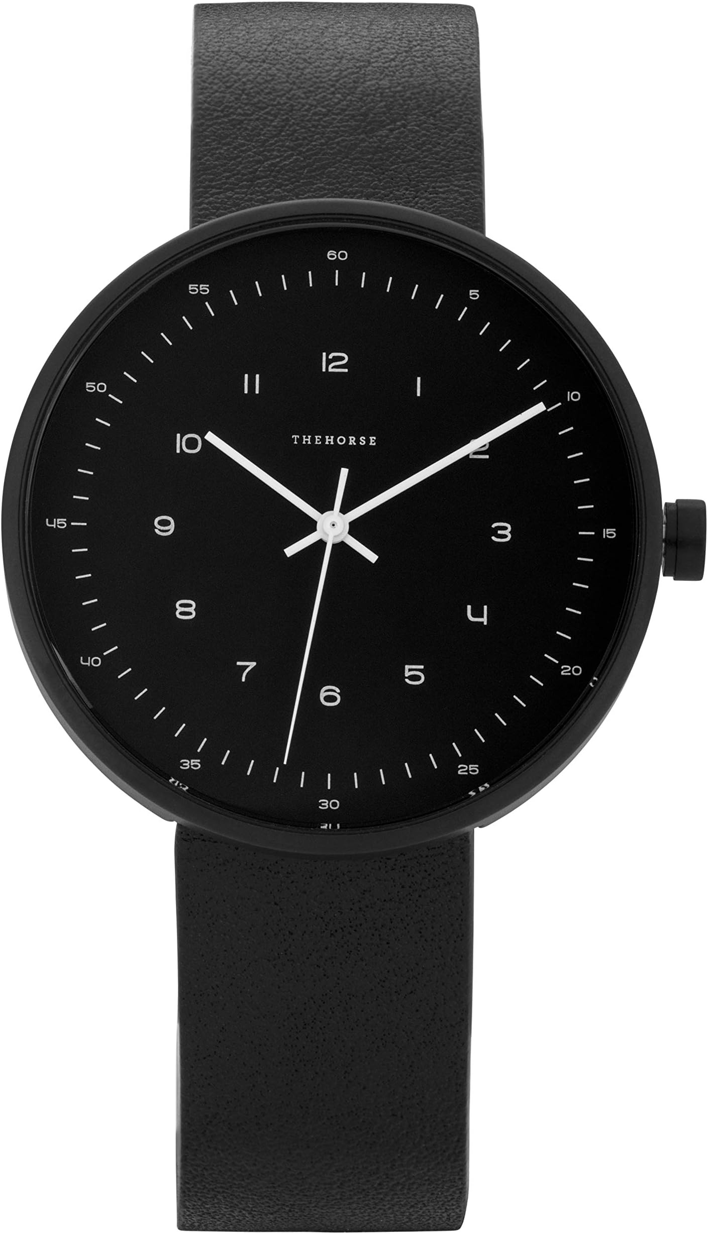 The Horse: The Minimal 40mm with Matte Black/Black Leather