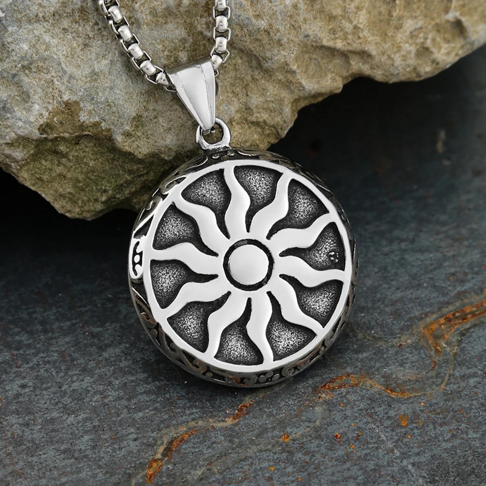 Halskette Ketten Schmuck Herren Frauen Anhänger Necklaceanhänger Halskette Herren Rundes Amulett