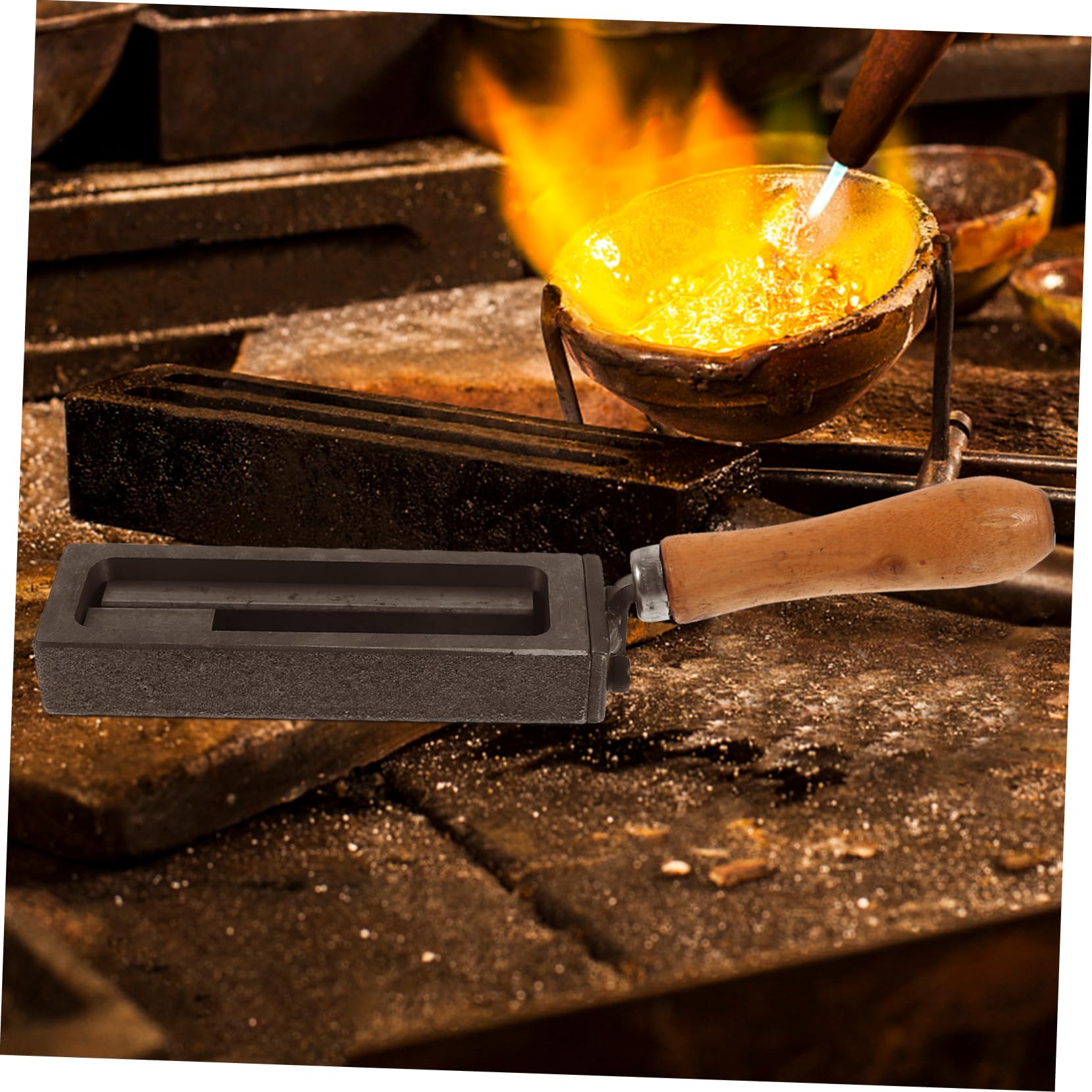 OSALADI 2 Stück Gold und Silber Ingot Mould Langlebige Gießform Ausgewähltem Material für DIY Projekte Metallguss und Schulwissenschaftsexperimente