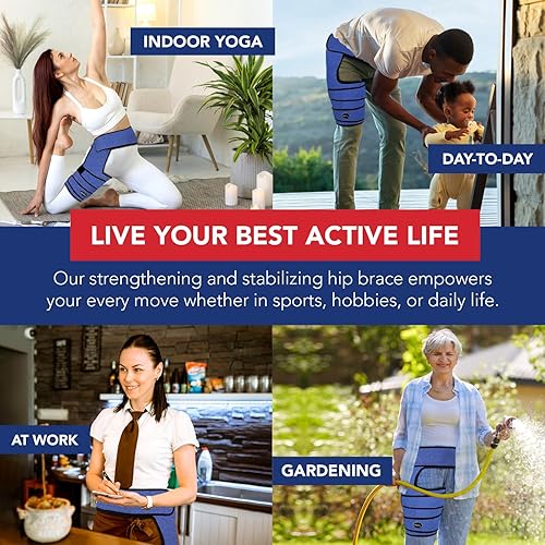 Miniatura 5 de Dr. Arthritis Soporte estabilizador de cadera para hombres y mujeres, manga de compresión de muslo y soporte de cadera para recuperación muscular,