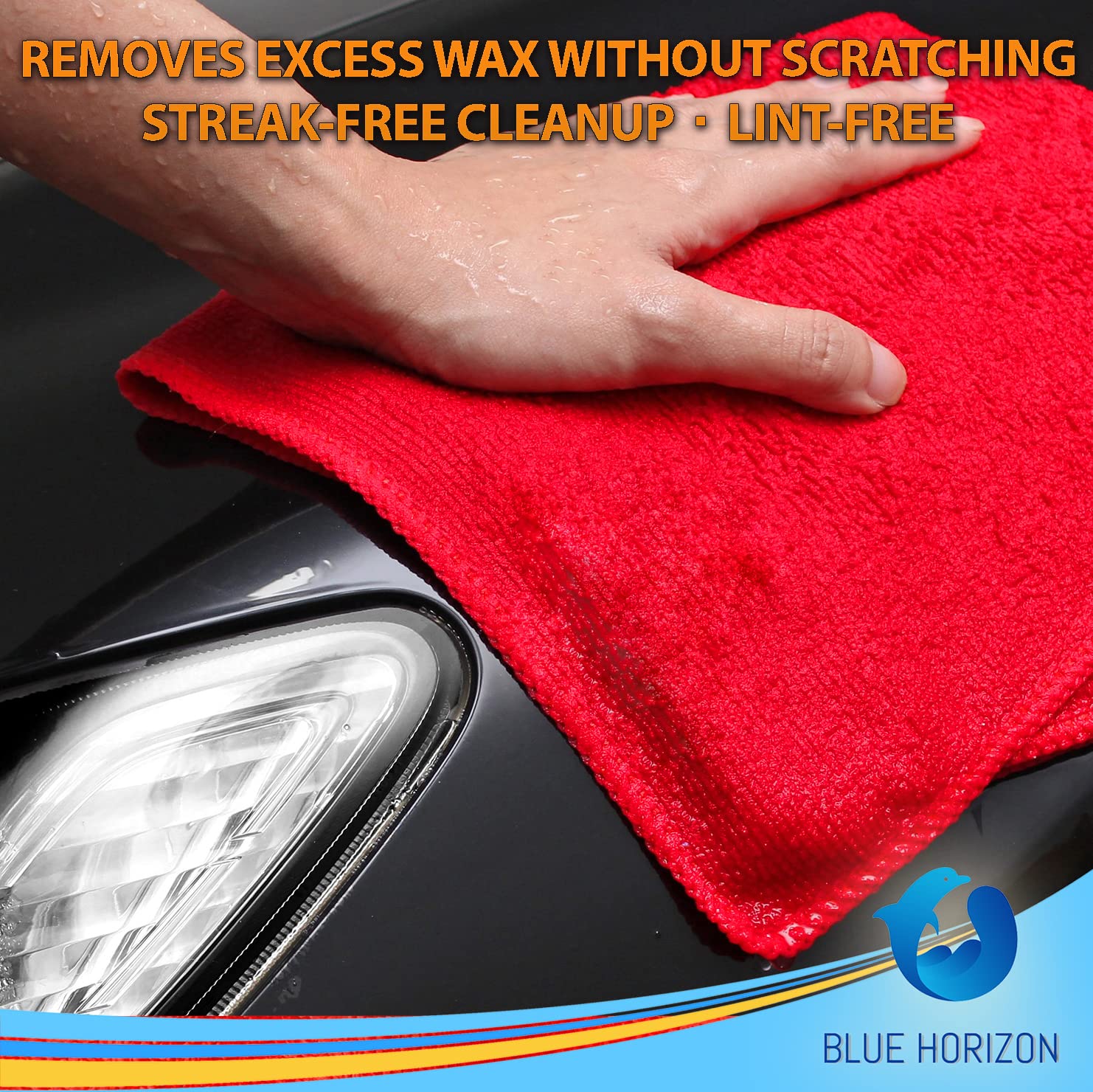 Blue Horizon Microfiber Cleaning Towels Pack of 24 Ultra Soft Plush Washcloth All Purpose Premium Microfiber Detailing Cleaning — view 7
