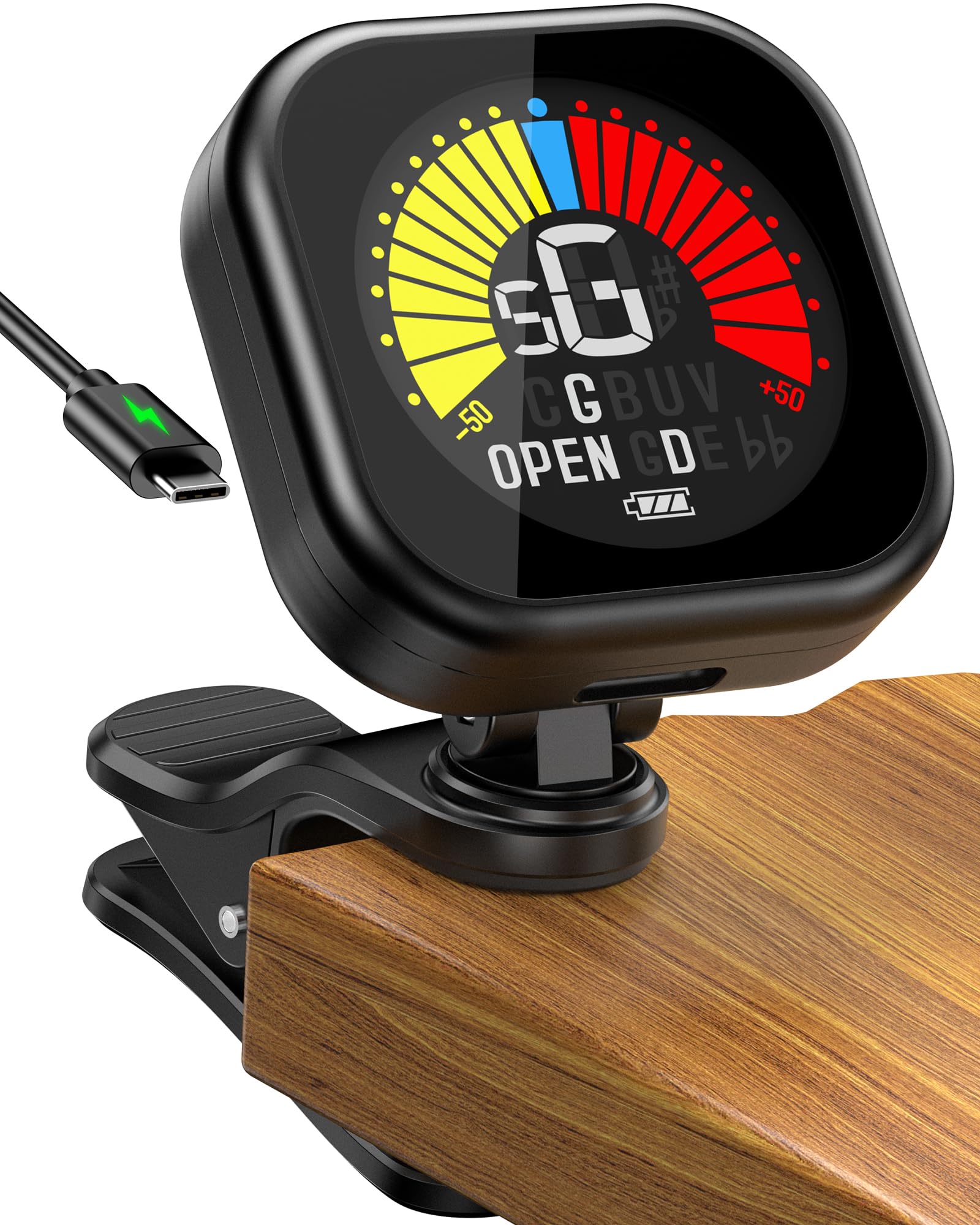 New bee Stimmgerät Gitarre LCD Farbdisplay Guitar Tuner Präzise Gitarrenstimmgerät Clip zum Anklipsen Stimmgerät für Gitarre, Bass, Violine, Ukulele, Chromatisch