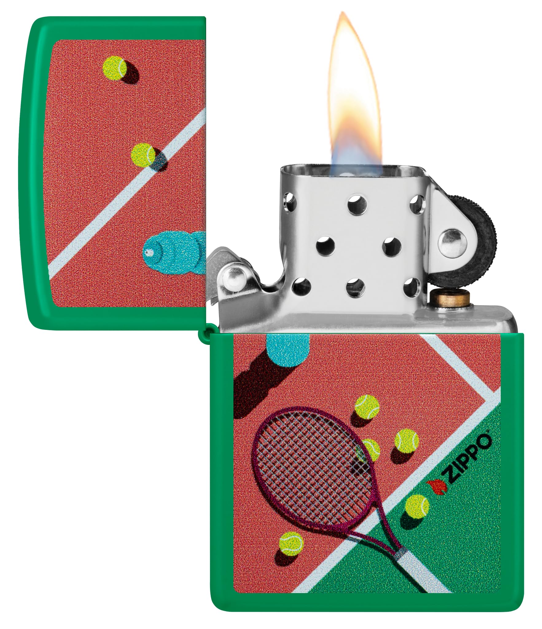 Zippo Accendino tempesta – Tennis, Grass Green Matte, Color Image – Ricaricabile – Riutilizzabile – Design antivento – Confezione regalo – Made in USA