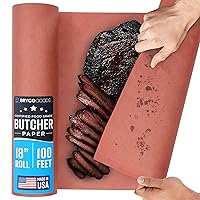Vista 1 de Bryco Goods Rollo de papel de carnicero, sin blanquear, sin encerar, sin recubrimiento, apto para ahumar todas las variedades de carne, papel