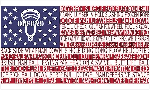 CafePress – Adhesivo decorativo para pared de bandera de Lacrosse Defense – 35 x 21 pared vinilo calcomanía decorativo para pared, cáscara,