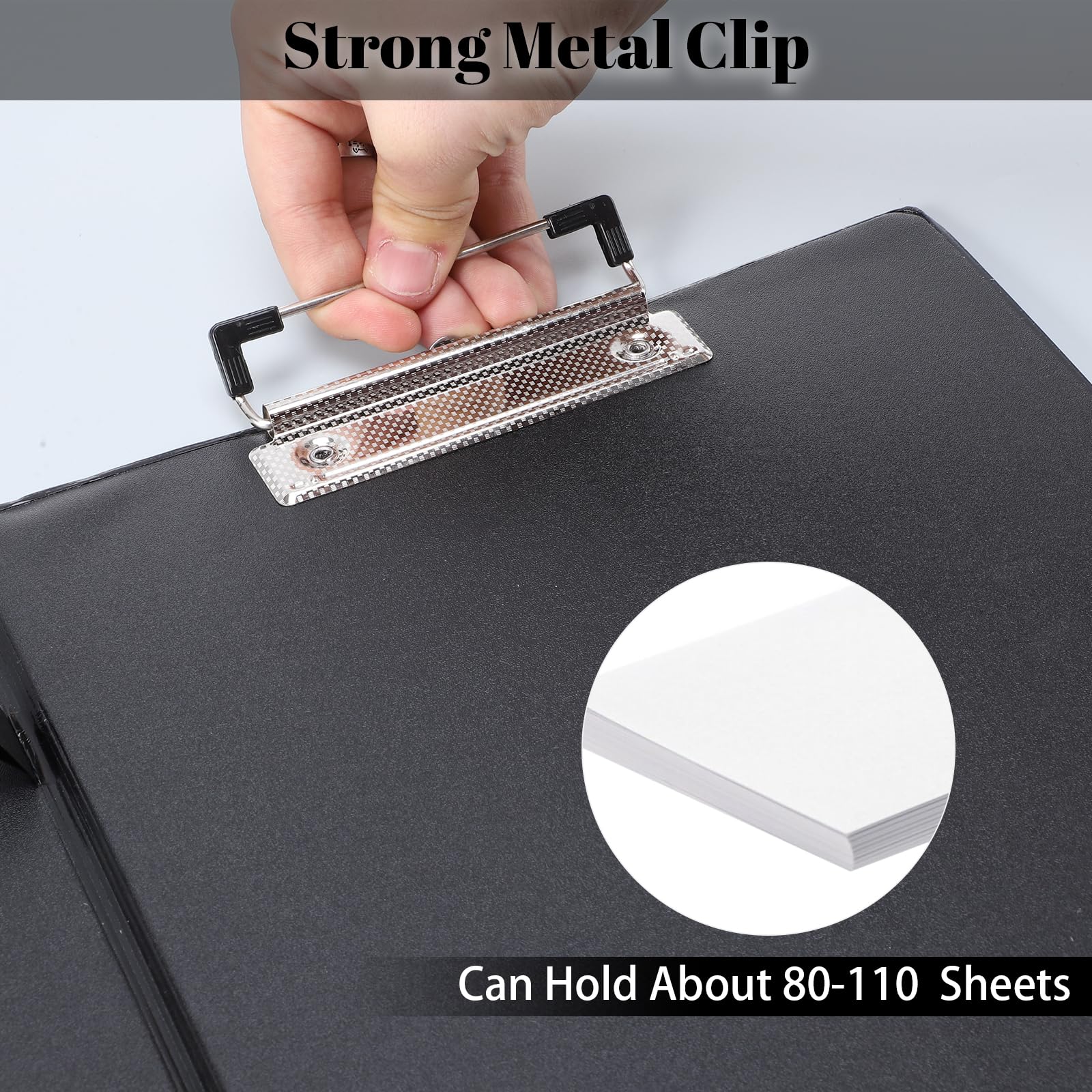 4 Pack Clipboard Folder A4, Foldover Clipboard with Cover File Document Organiser with Pen Holder for School Office Supply - Image 4