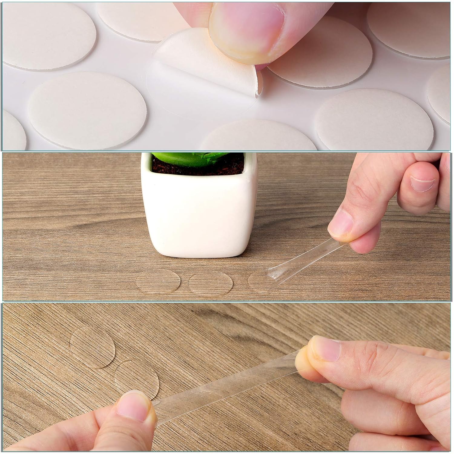 Double Sided Dots Stickers Clear Sticky Tack Removable Round Putty Reusable Transparent No Traces Adhesive Sticker Waterproof Small Stickers for Christmas Festival Decoration (350 Pieces,20 mm) : Office Products