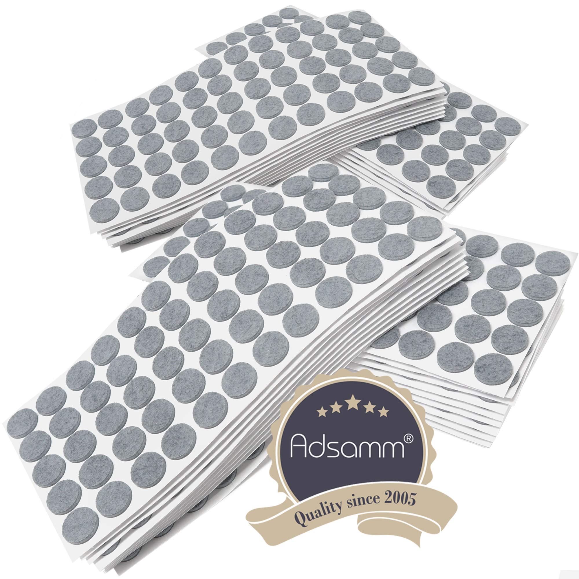 Adsamm® / 3000 x deslizantes de Fieltro autoadhesivos/Gris/ø 20 mm/Redondo/Deslizantes de Fieltro para Muebles de 3,5 mm de Grosor/Deslizantes para Muebles y Suelos
