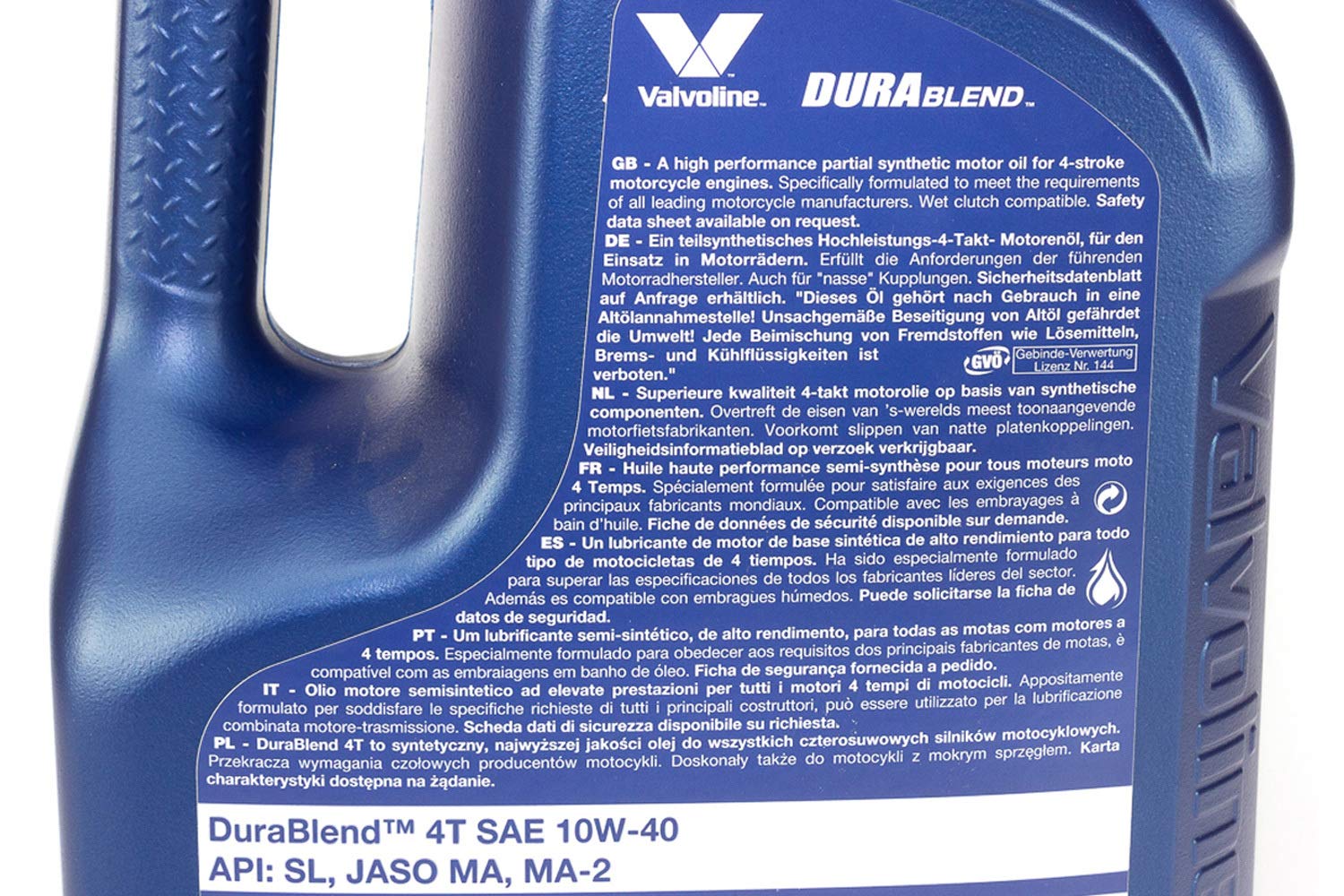 Valvoline Olio motore DuraBlend 10W-40 Olio parzialmente sintetico olio 4 L Compatibilità con AIXAM A.751 Hatchback, YAMAHA MOTORCYCLES WR