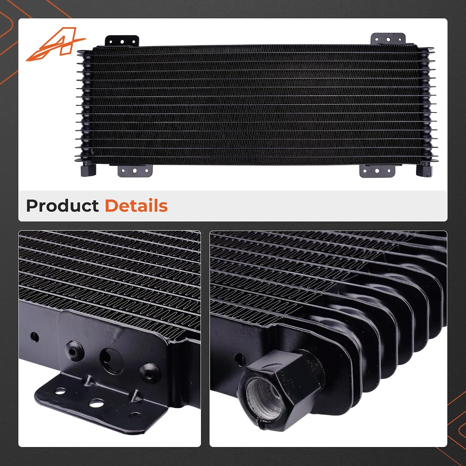 LPD47391 Transmission Oil Cooler Kit - Heavy Duty 40,000 GVW Max Trans Cooler, Universal Fit for Trucks, RVs, and Towing Vehicles, Includes Complete Mounting Hardware Black