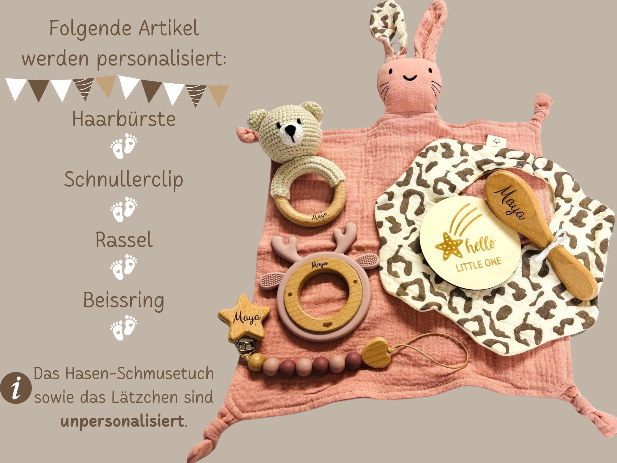 Baby-Geschenkset zur Geburt (rosa Farbtöne)