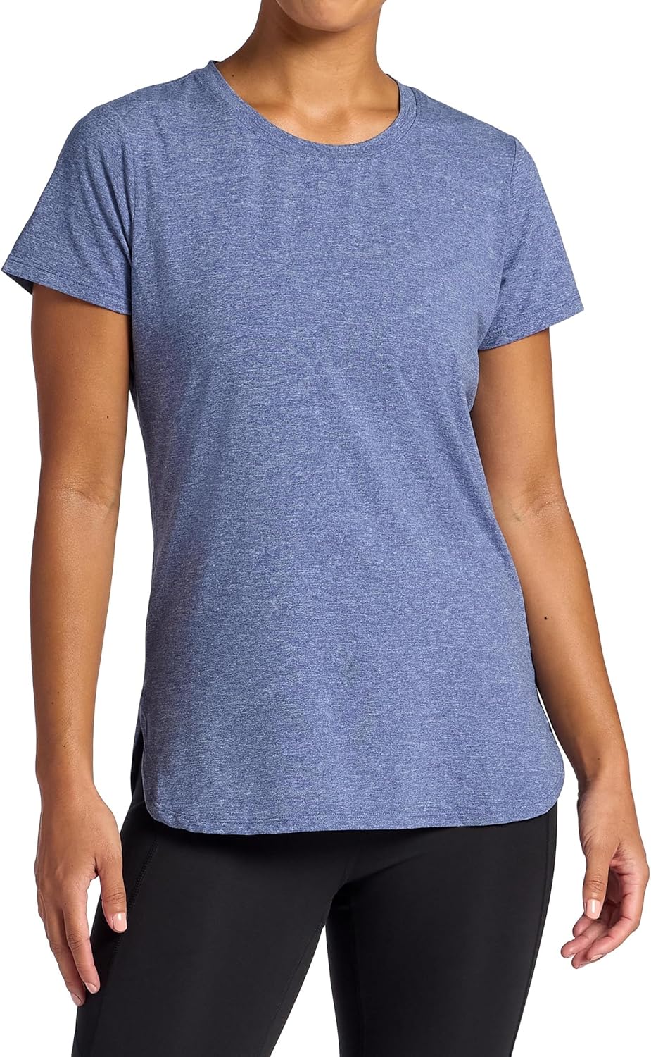 Gaiam Womens Everyday Performance Crewneck T-Shirt, Slim Fit, Stretch Lightweight Material, Moisture-Wicking