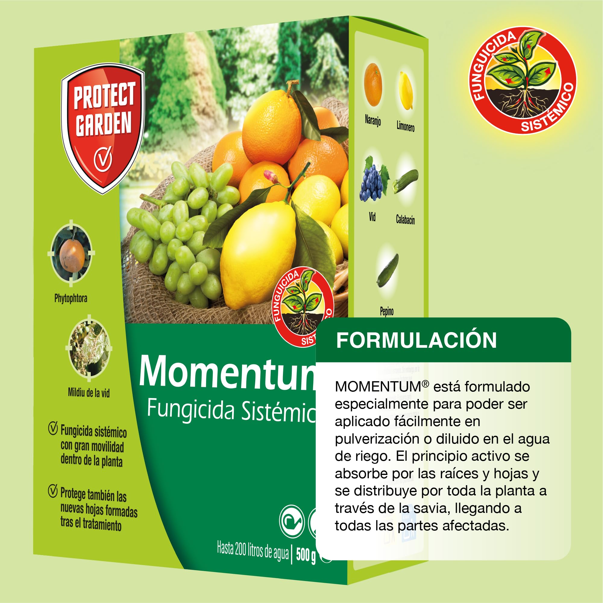 Protect Garden Fungicida sistémico WG, ideal para cítricos, horticolas y vid. Previene y cura las enfermedades fúngicas de la vid, los cítricos y hortícolas (El empaque puede variar)