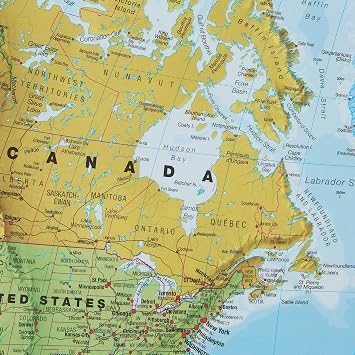 Maps International - World Map with Flags - Laminated - Updated 2025-84.1 cm (W) x 59.4 cm (H)