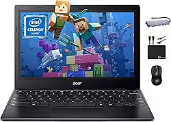 acer Laptop Chromebook 311 para estudantes de negócios de 2025, processador Intel N4500 dual-core, tela HD de 11,6 polegadas, 4 GB de RAM, 192 GB (64 GB eMMC + cartão de 128 GB), WiFi para webcam