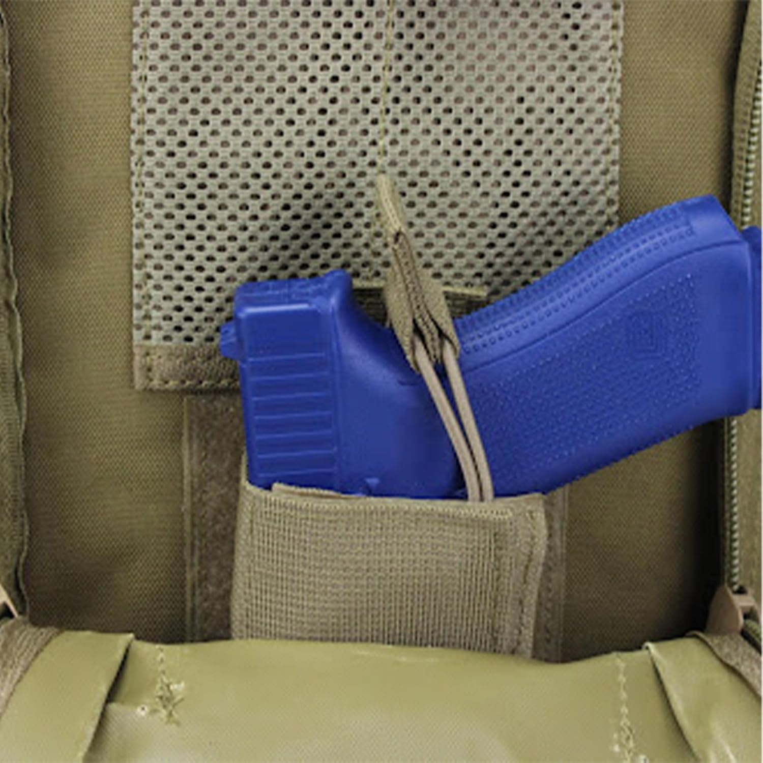 Medium Backpack with Pistol Retention System, Tan, Concealed Carry Capability with MOLLE Webbing Exterior for Modular Gear Expansion