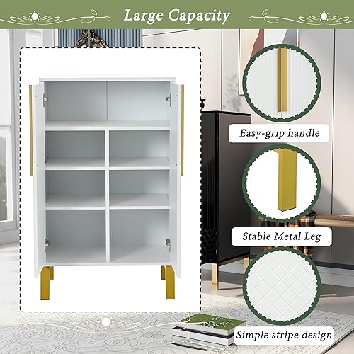 Vista 59 de RUNNA Organizador delgado de entrada con 2 cajones abatibles, armario de almacenamiento de zapatos con parte superior de vidrio templado con cajón