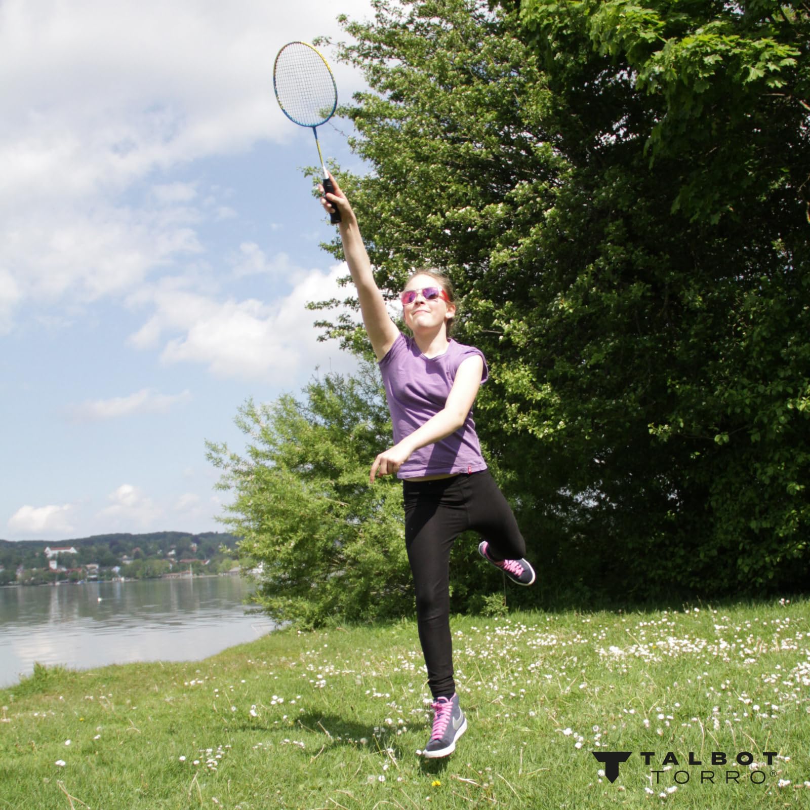 Set Badminton Talbot-Torro - 4 Racchette, Rete Regolabile, 3 Volani, Borsa Per Famiglia E Bambini - Foto 14