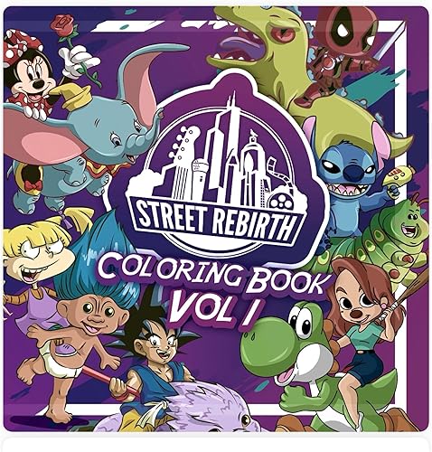 Libro para colorear de la serie Riding - Mashups de cultura pop de los años 90 con nostalgia retro y dúos a cuestas  Dibujado a mano, 10 x 10 para