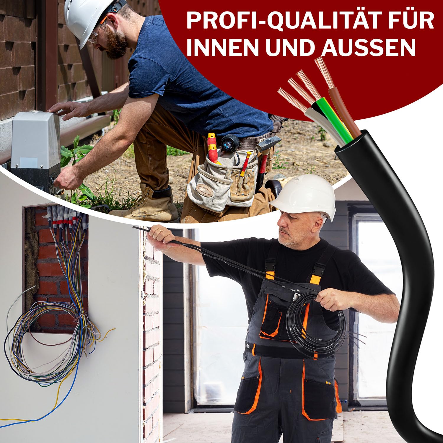 MAS Premium Przewód węża z tworzywa sztucznego H05VV-F 2, 3, 4 lub 5 x 0,75; x1; x1,5 lub x2,5 elastyczny przewód, kabel do urządzeń (H05VV-F 4G1,5SW, 30 m)
