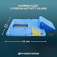 Vista 3 de Bestway Hydro Force Detachable Summer Slide Inflatable Activity Island with Cup Holders and Heavy Duty Handles for Easy Transport