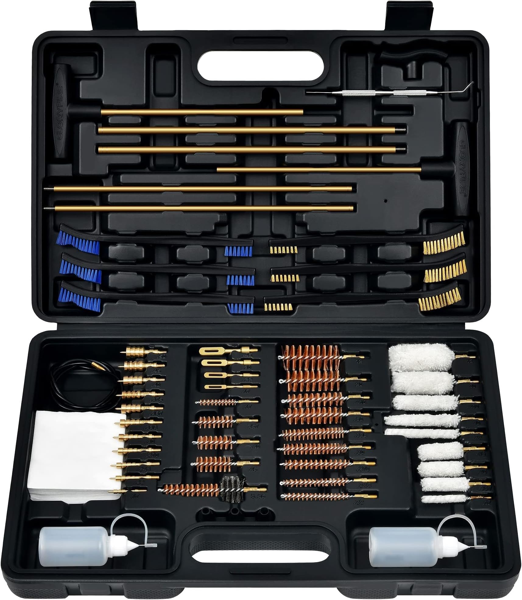 - Elite Gun Cleaning Kit Universal Gun Cleaner for Shotgun, Pistol,with Lightweight Carrying Case, Reinforced and Lengthened Rods and Steel Wire, High-end Double Head Brushes
