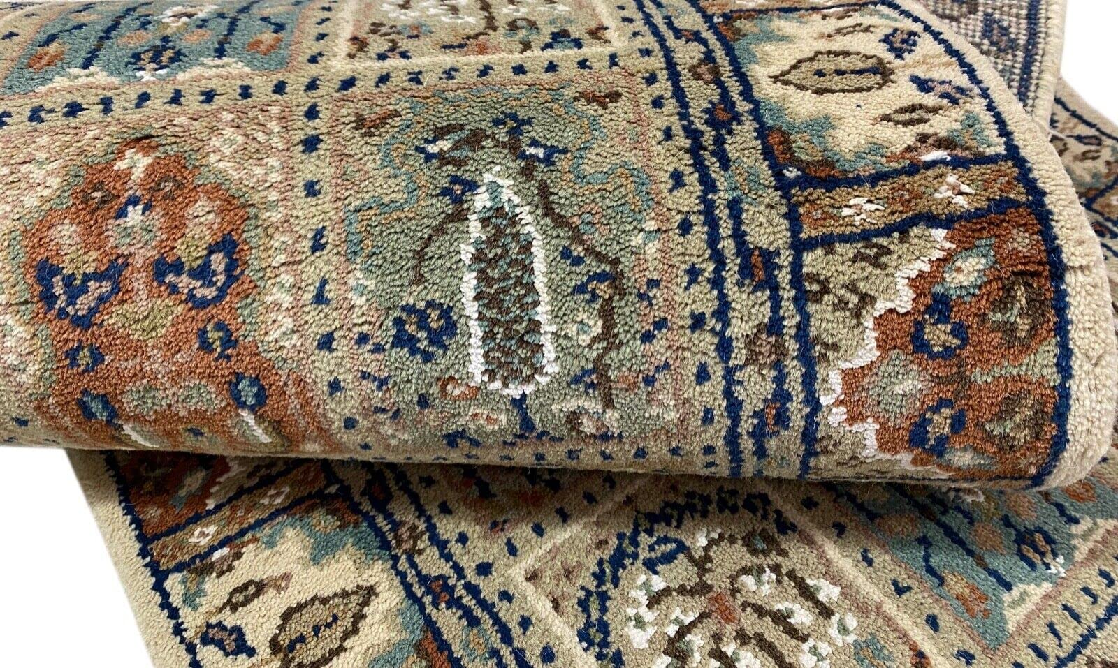 Beżowy dywan wełniany, ręcznie tkany dywan orientalny 100% żywa wełna 70 x 150 cm B01