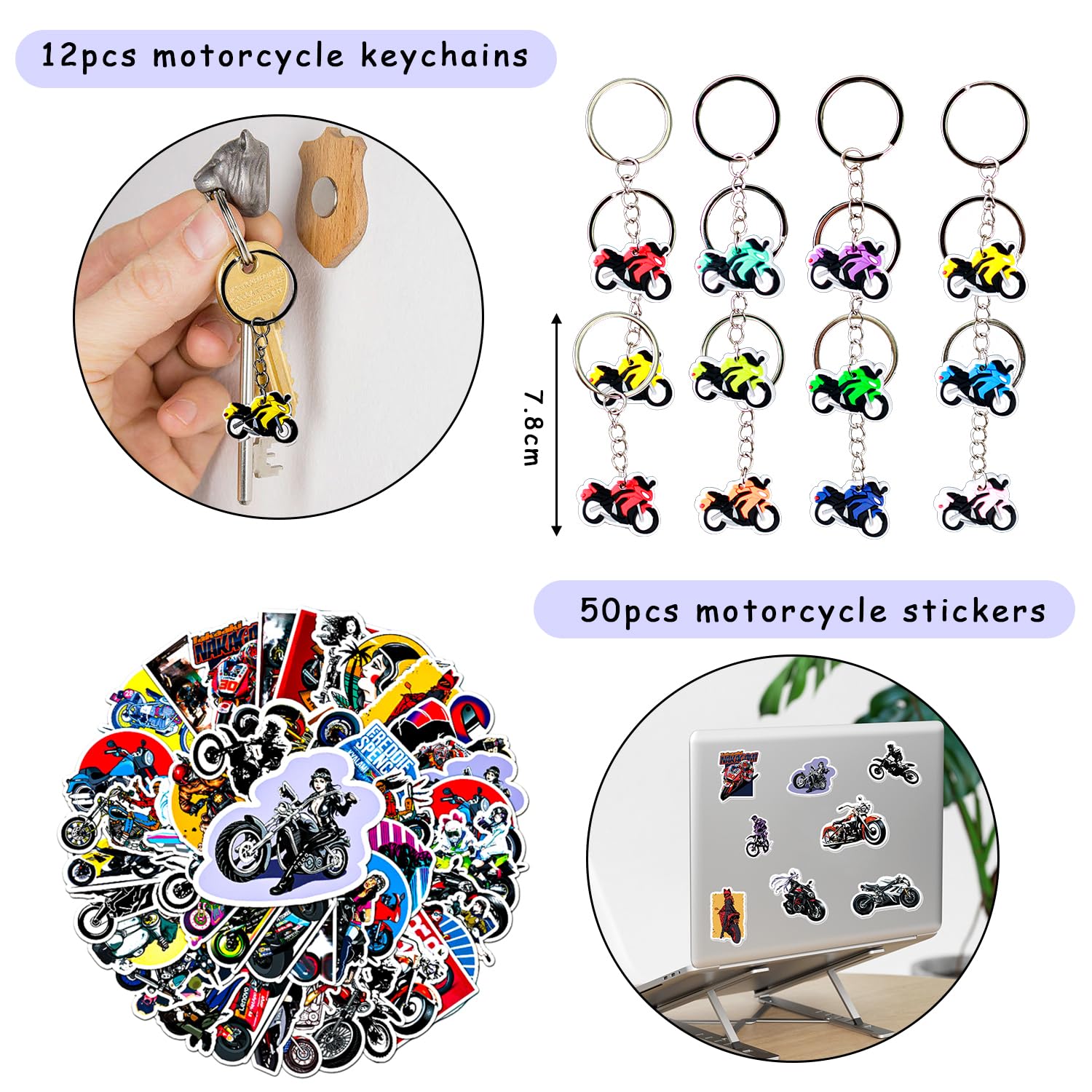 Ywediim Favoris de fête pour motocyclette, y compris le thème de la moto garçon Motocross sacs à cordon de soie sacs de friandises bracelet badge, pour Motocross thème enfants fournitures de fête
