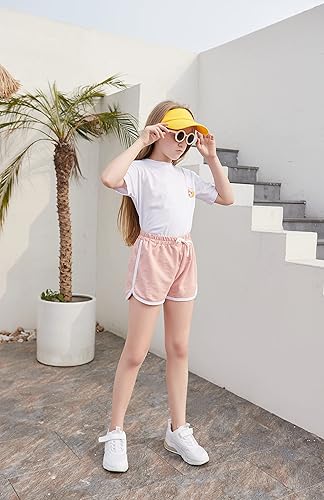 Miniatura 3 de BOOPH Pantalones cortos deportivos para niñas, 3 piezas, pantalones cortos de delfín para correr