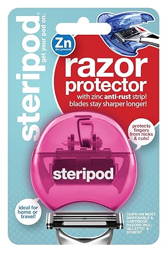 Steripod Razorpod - Protector de maquinilla de afeitar con clip (rosa)