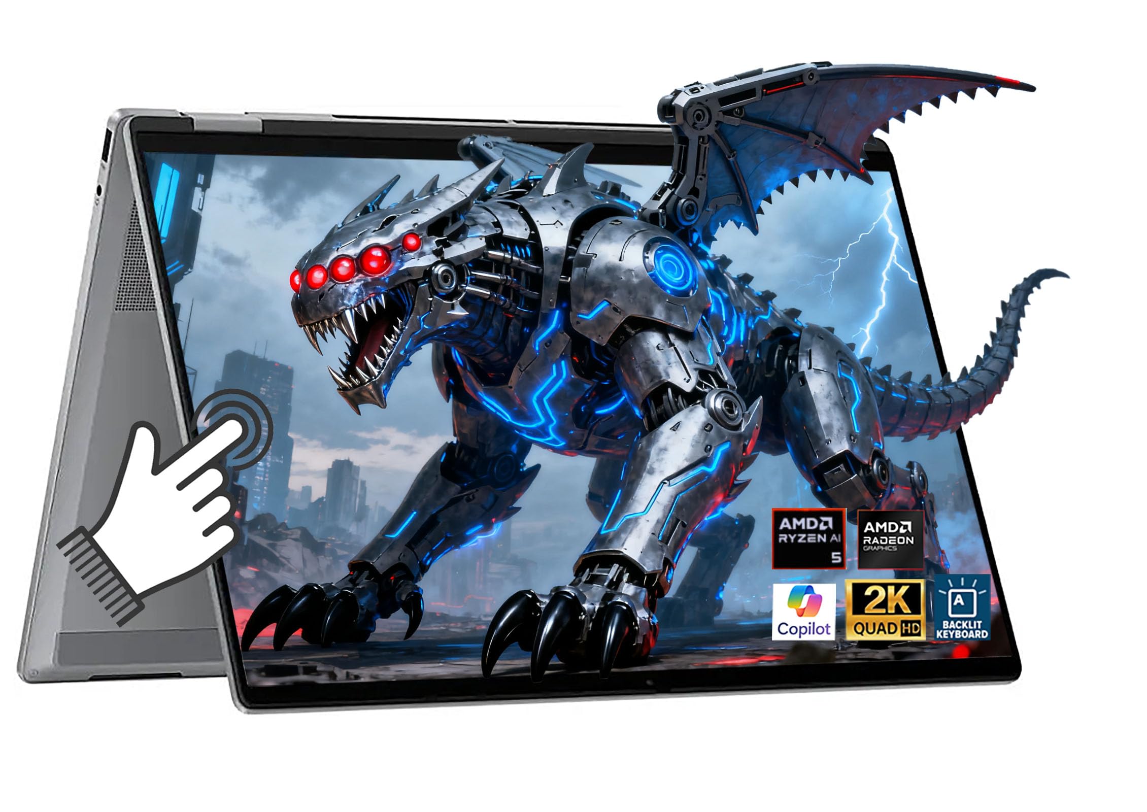 HP OmniBook X Flip (Next Gen Envy x360) 2 in 1 Touchscreen Laptop, 16" FHD+ AMD Ryzen AI 5 340 (> Intel i7-1355U), 16GB DDR5 1TB SSD, Win 11, AI