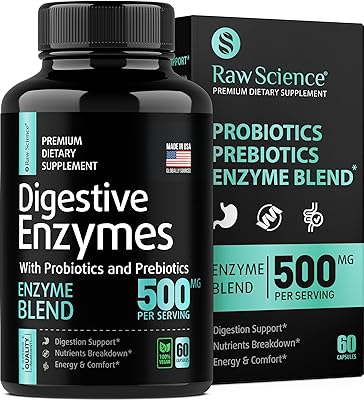 Digestive Enzymes with Probiotics and Prebiotics for Digestion, Betaine HCL, Bloating Relief for Men & Women, Multi Enzyme...
