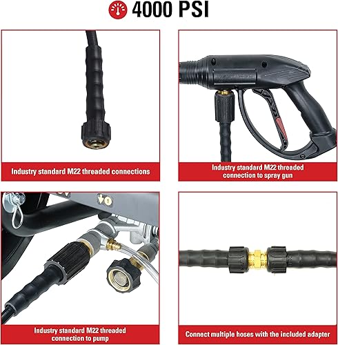 Miniatura 3 de Simpson Cleaning 41182 Santoprene Series 4000 PSI - Manguera de lavado a presión, uso en agua fría, diámetro interior de 14 de pulgada, 25 pies,