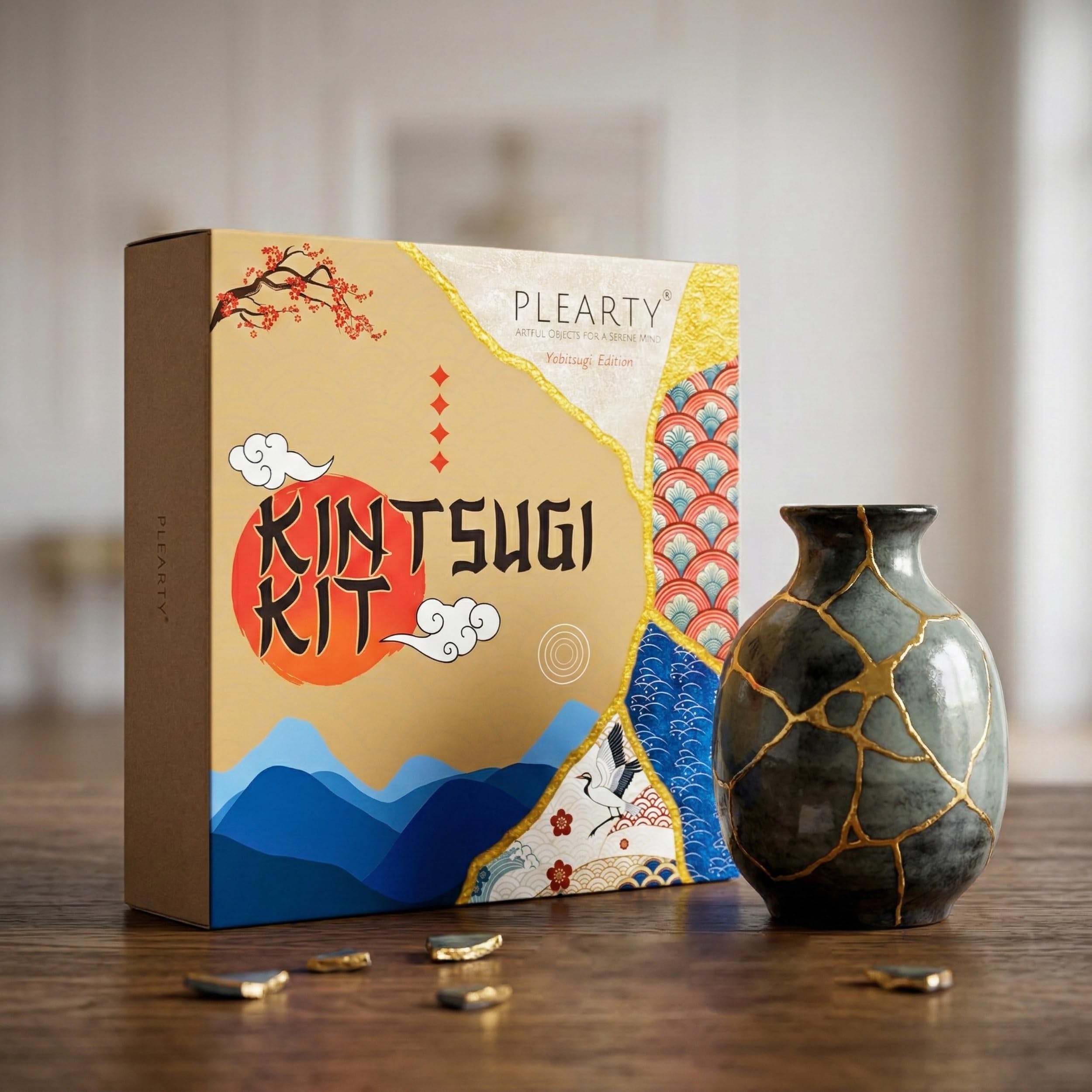 Kintsugi zestaw naprawczy z kompletną 15-stronną broszurą, instrukcja do samodzielnego wykonania zestawów rzemieślniczych dla dorosłych, japoński zestaw naprawczy do garncarstwa, zestaw naprawczy 60