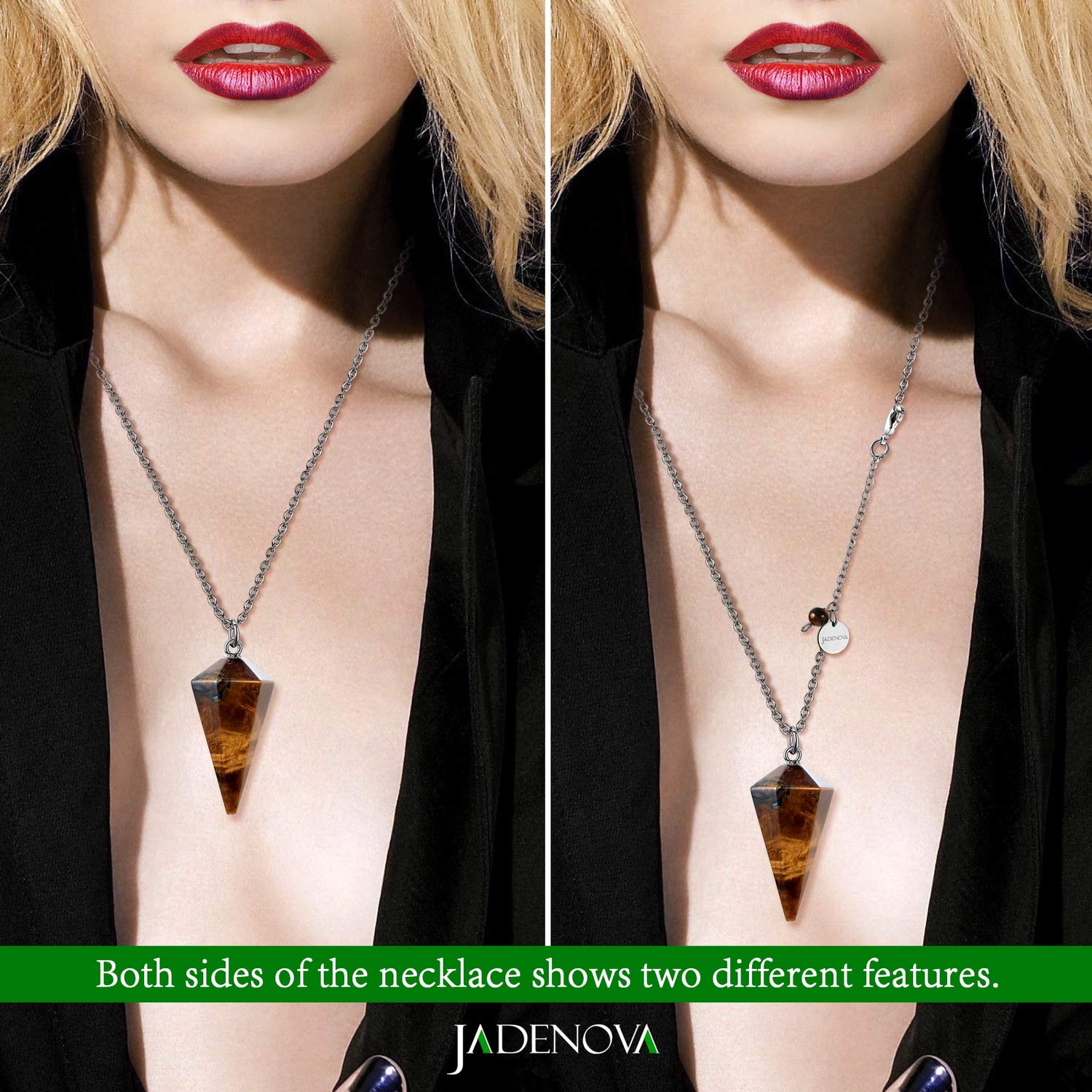 Amazon.com: JADENOVA Pendulum Crystal Necklace Natural Yellow