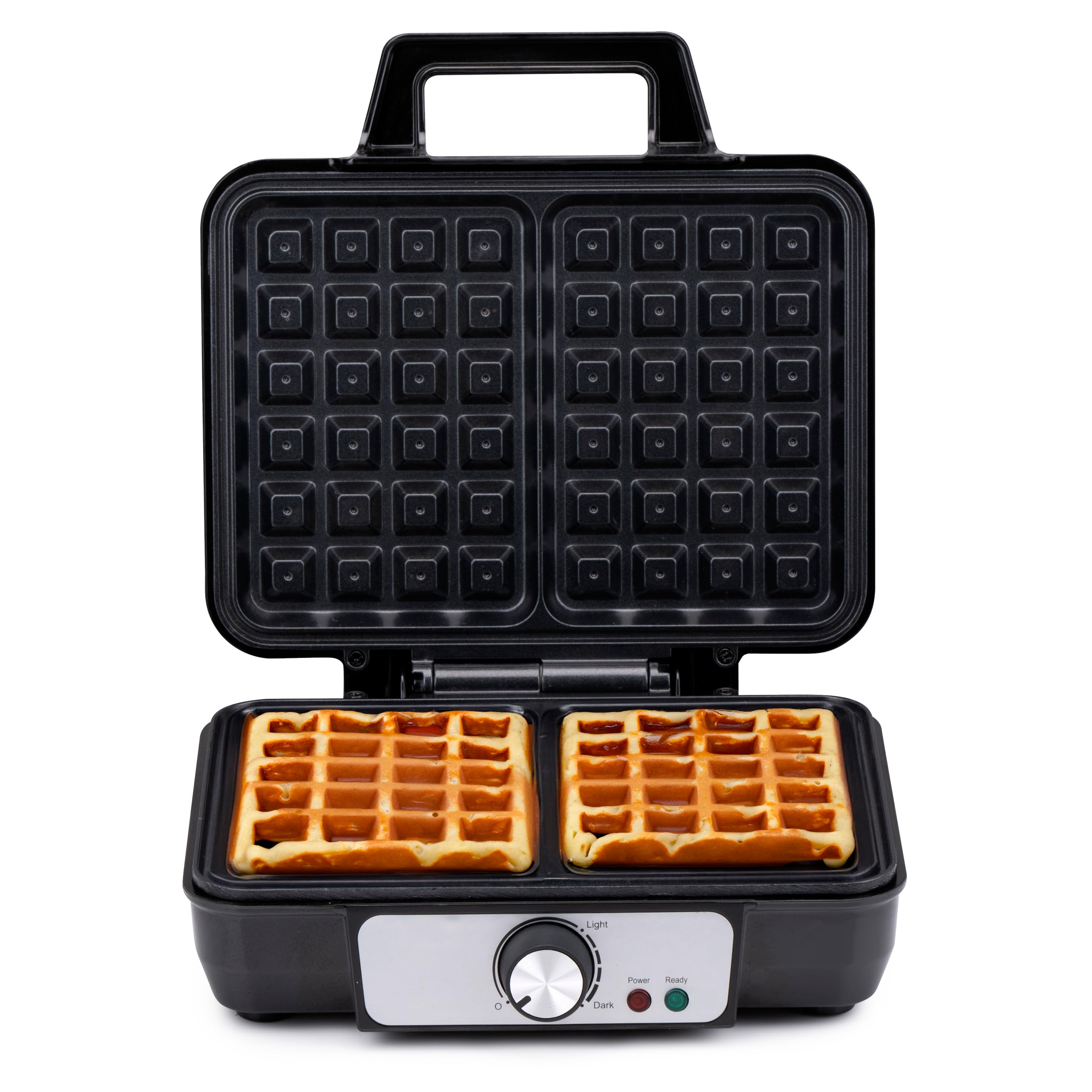 alpina Gofrera - Gofres Bruselas - Recubrimiento antiadherente - 2 Waffles - 1000 W - Negro