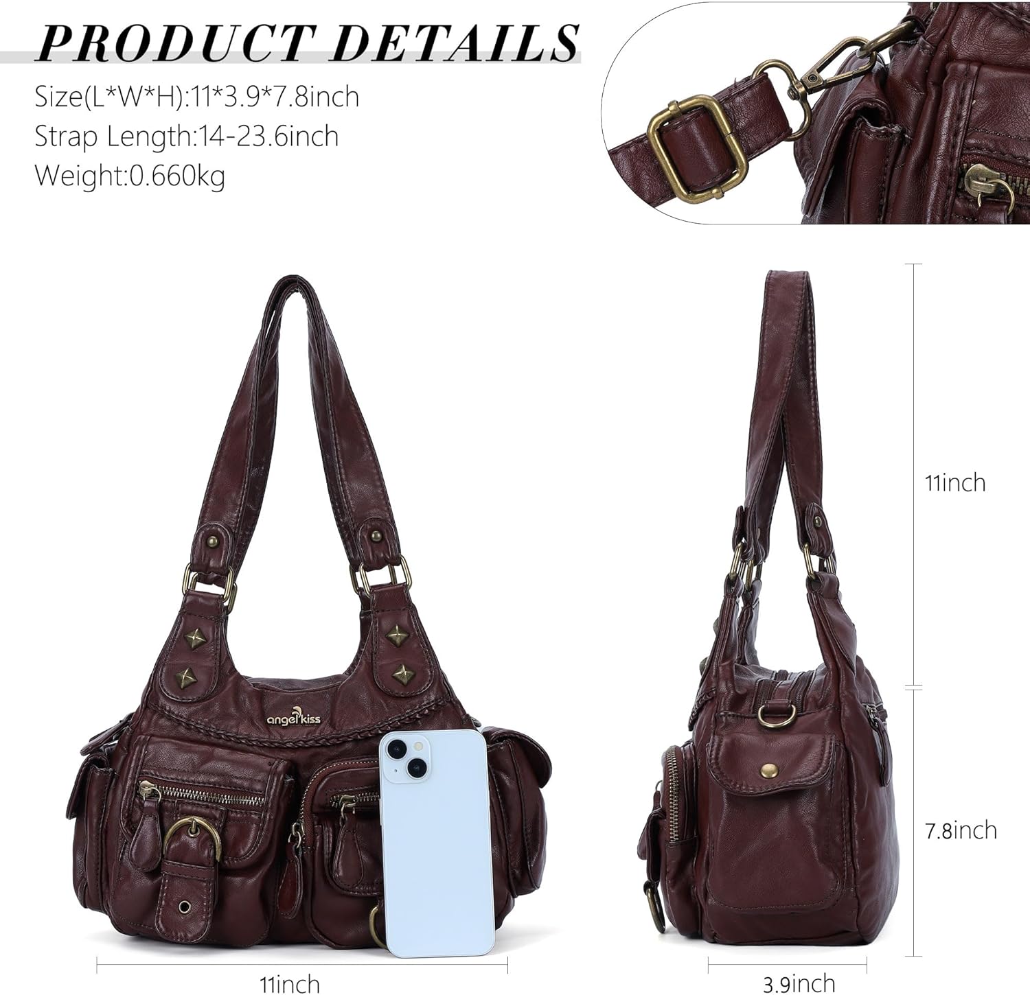 Angel Kiss Hobo Bags for Women Shoulder Bag Shoulder Purses and Handbags Vegan Leather Hobo Handbags Crossbody Bags - Image 4