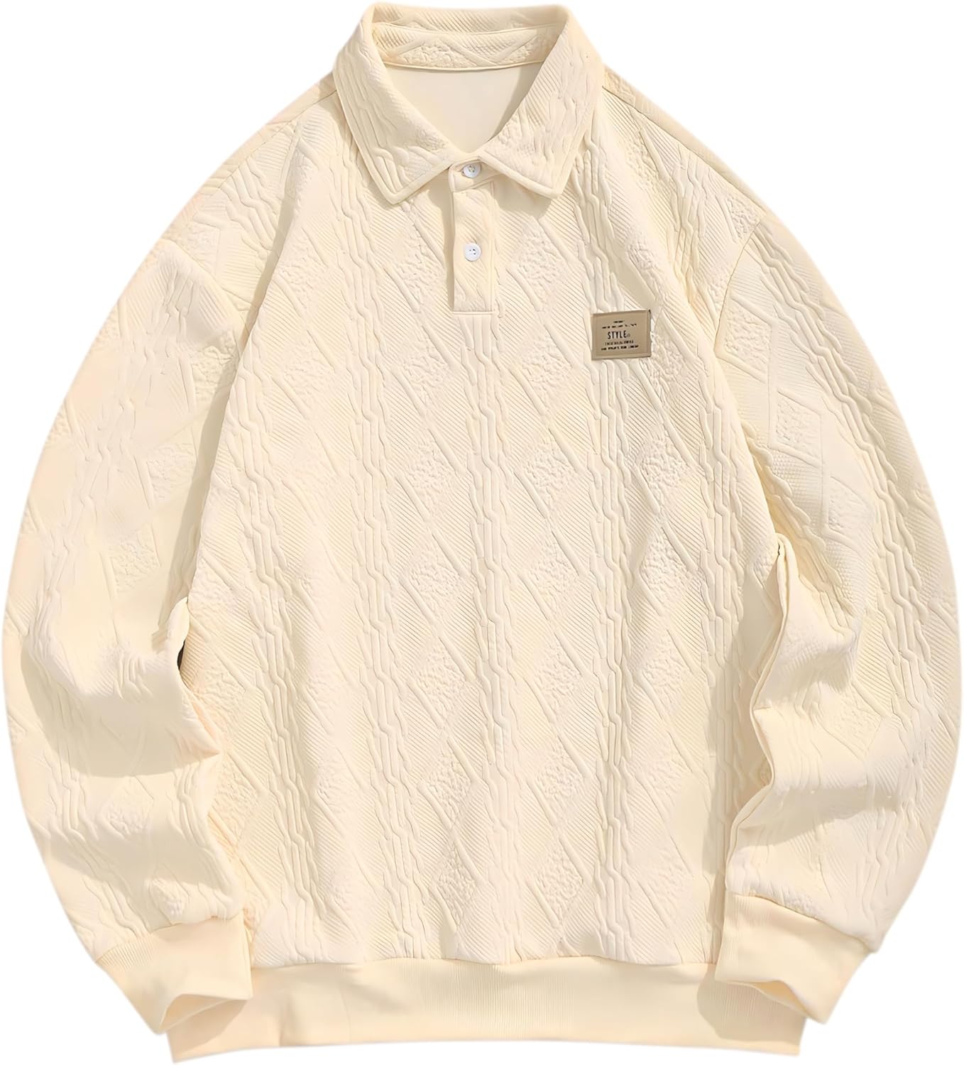 ROSE GAL Rosegal Men's Geometric Textured Label Design Turndown Collar