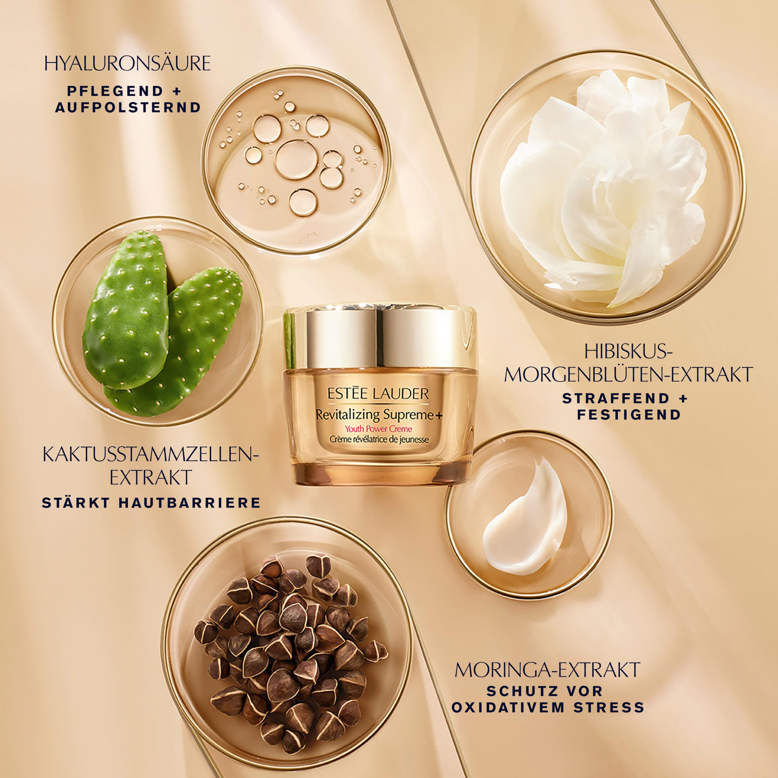 Estée Lauder Revitalising Supreme+ Youth Power Cream | Gesichtscreme mit Hyaluron & Peptiden | Strafft, liftet & spendet 72 Stunden Feuchtigkeit | Für alle Hauttypen, 30ml