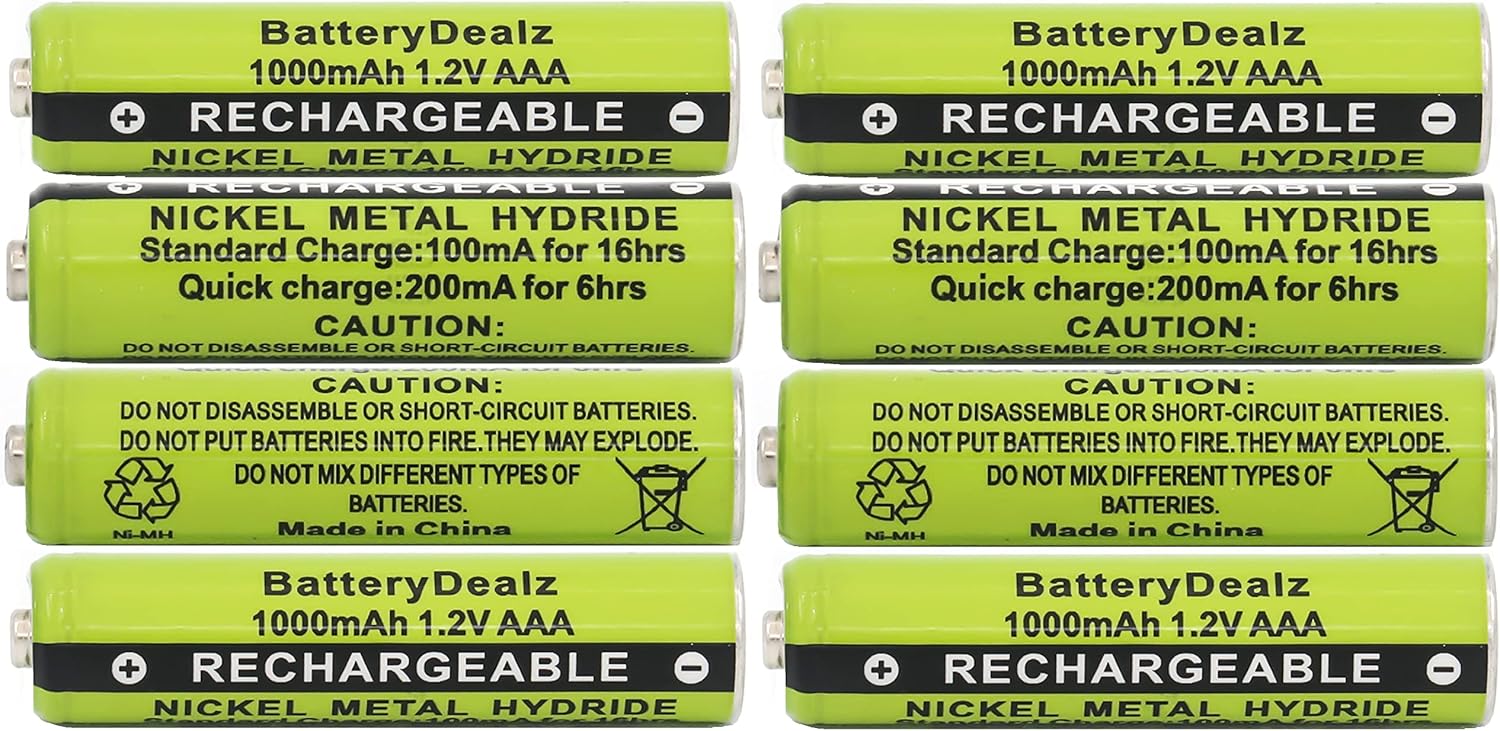 BatteryDealz 1.2V NiMH AAA Rechargeable Batteries Compatible with Panasonic Cordless