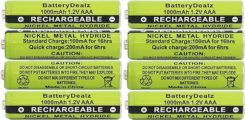 Baterías recargables NiMH AAA de 1.2 V compatibles con teléfonos inalámbricos Panasonic (paquete de 8)