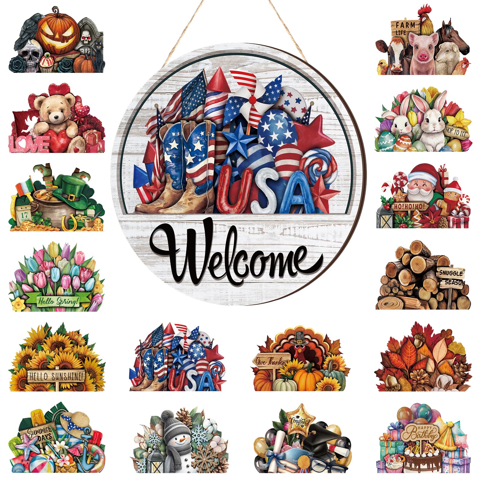 Amazon.com: Yousoontic 17 Pcs 12 Inch Interchangeable Welcome Sign